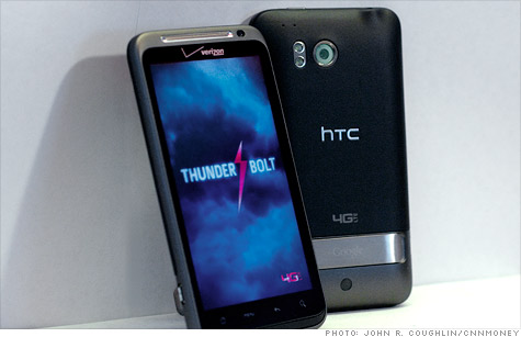Move over iPhone? Taiwanese smartphone marker HTC has had a huge hit at Verizon with its Thunderbolt 4G phone.