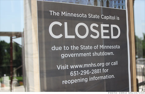 Fitch downgraded Minnesota because of its government shutdown over a budget impasse.