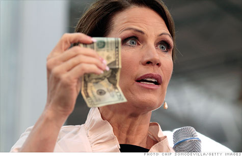 GOP presidential hopeful Michele Bachmann blamed President Obama for increasing gas prices and said she would change that.