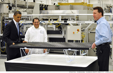 Republican's use the failure of solar panel maker Solyndra to suggest government support for green projects should end.