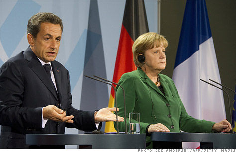 French President Nicolas Sarkozy and German Chancellor Angela Merkel are hammering out details on a plan solve Europe's debt crisis.