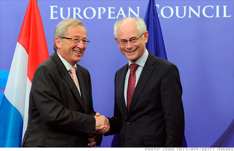 Eurogroup president Jean-Claude Junker and Herman Van Rompuy, head of the European Council, are among officials taking part in a flurry of meetings this weekend to finalize a broad plan to stabilize the euro.