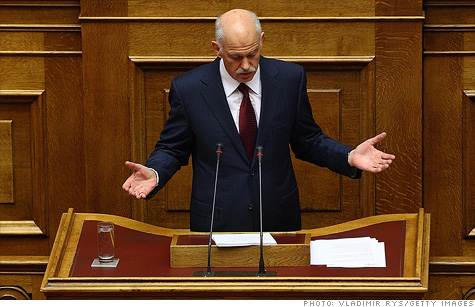 Greek Prime Minister George Papandreou survived a confidence vote and called for a coalition government.