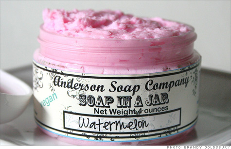Dennis Anderson was once unemployed and homeless; then he started Anderson Soap company, which creates a range of bath treats, including the whipped watermelon soap above.