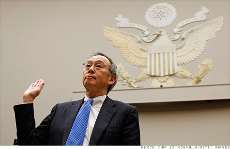 Energy Secretary Steven Chu at a House hearing Thursday on the Solyndra bankruptcy.