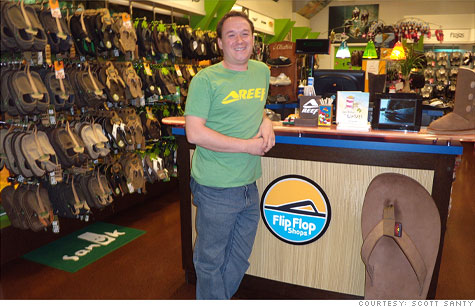 Scott Santy in his flip flop store has made a cool million.