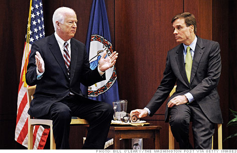 Leading by example: Republican Senator Saxby Chambliss and Democrat Mark Warner came together for public meetings on national debt in each of their home states.