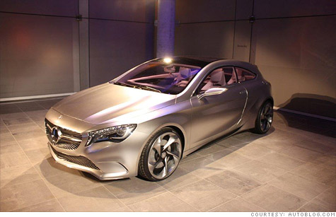 The Mercedes-Benz A-class concept, unveiled at the New York Auto Show last April, provides some idea what Mercedes new small car will look like.