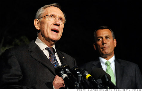 The fight over the payroll tax cut and other measures will likely come down to a deal between Senate Democrats, led by Harry Reid (l), and House Republicans, led by John Boehner (r).