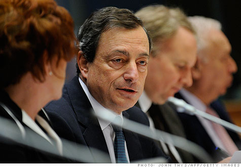 ECB President Mario Draghi at the European Parliament Monday. He dismissed the idea of a euro breakup.