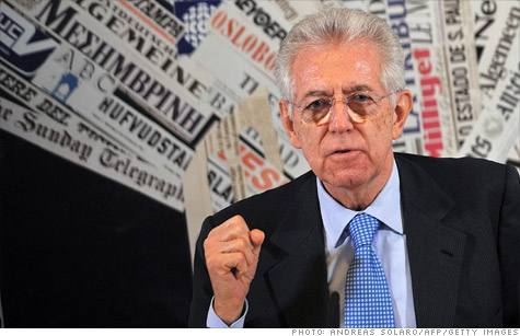 Newly appointed Prime Minister Mario Monti gained final approval last week for a ?30 billion package of austerity measures.