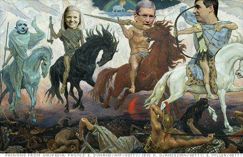 The four horsemen of tech from left to right: Amazon CEO Jeff Bezos, IBM CEO Ginni Rometty, Apple CEO Tim Cook and Google CEO Larry Page.