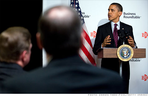 President Obama met with the Business Roundtable for an hour Tuesday night to talk about ways to create jobs.