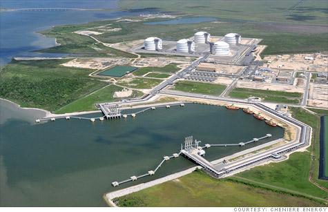 Cheniere Energy wants to build the first natural gas export facility in the lower 48 states next to its existing import facility seen here at Sabine Pass, La. The company says it will create tens of thousand of jobs, but all critics see is more fracking.