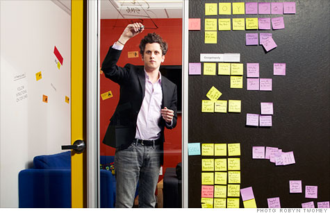 Box's chief executive Aaron Levie in his office in Palo Alto, Calif.