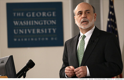 Federal Reserve Chairman Ben Bernanke lectures at George Washington University.