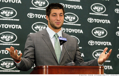 Tim Tebow's trade to the New York Jets has sparked a demand for Tebow Jets uniforms and a lawsuit by Nike against Reebok.