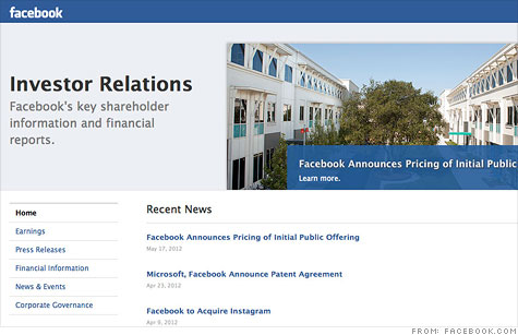 Facebook's own investor relations site is surprisingly dull and lacks many of the social features that appeal to its more than 900 million users.