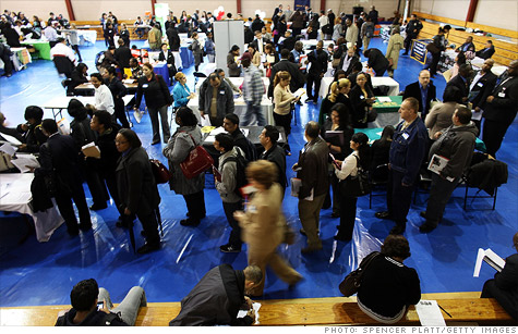 Job seekers at a recent jobs fair in New York City.