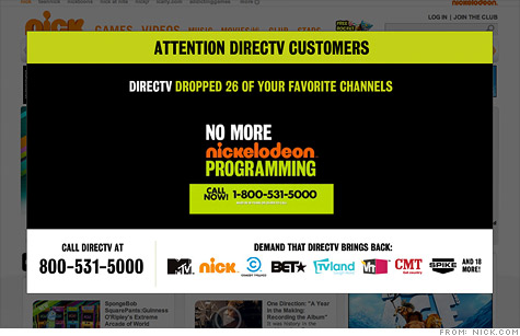 Viacom took down some full-length episode streams on its websites. Instead, it now display a video ad suggesting viewers call DirecTV.