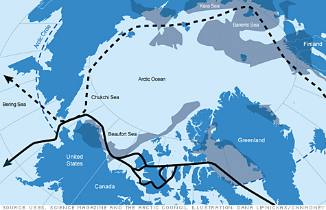A rush to extract natural resources from the Arctic Ocean is heating up as global warming makes more and more of it accessible. Click to expand this map highlighting major oil and gas fields and the two main Arctic shipping routes.
