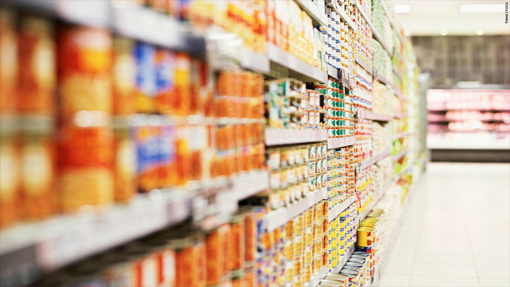 grocery shelves