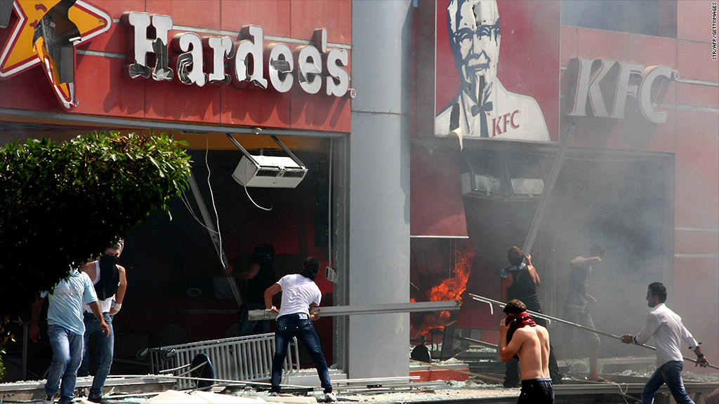 KFC Hardees Lenanon protests