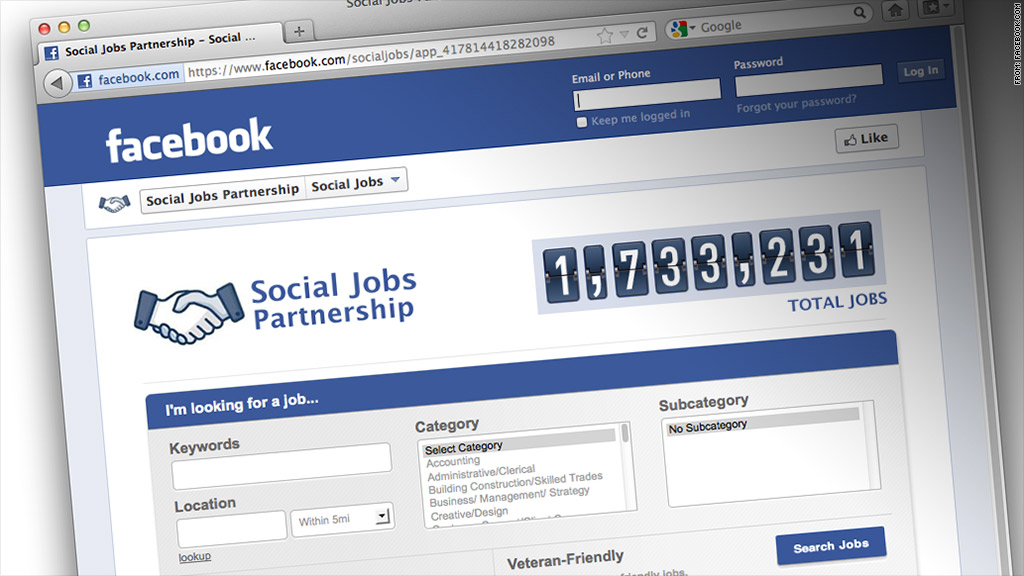 Social jobs. Facebook job.