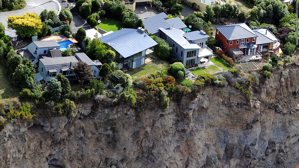 houses on cliff