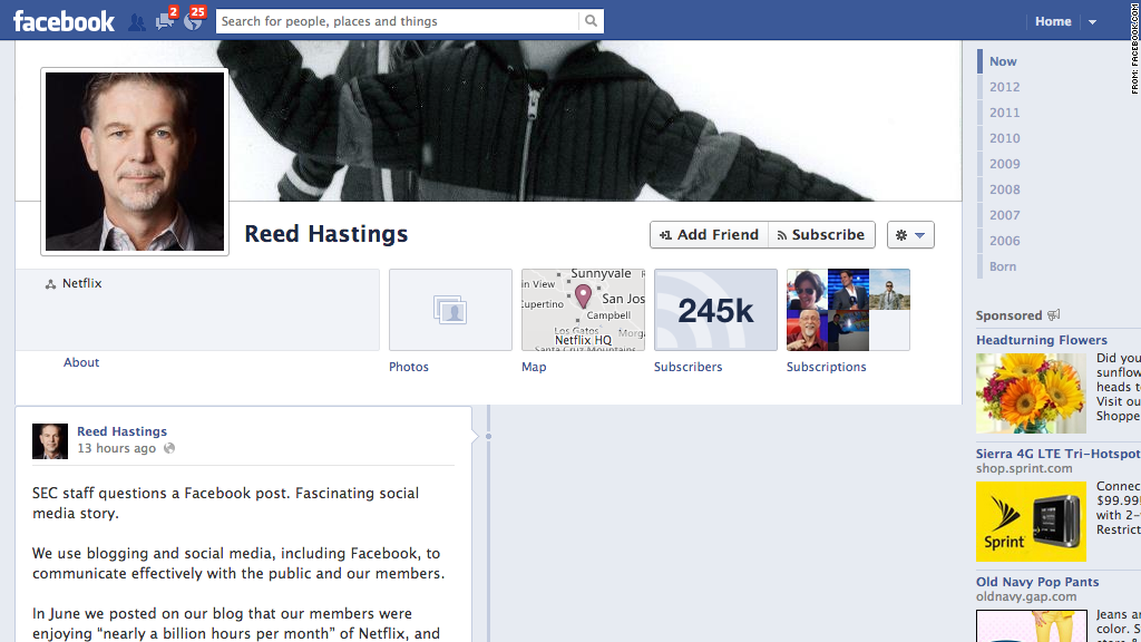 reed hastings facebook page