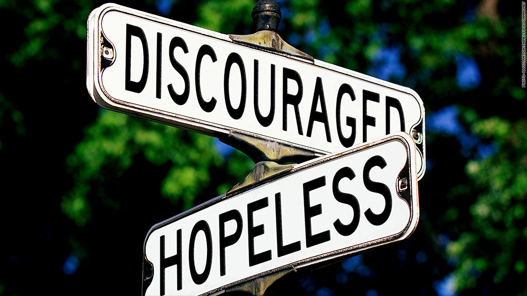 hopeless discouraged jobs street sign