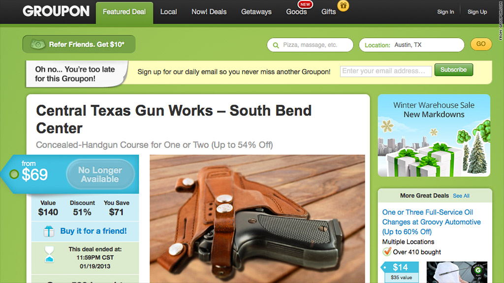 groupon gun deals