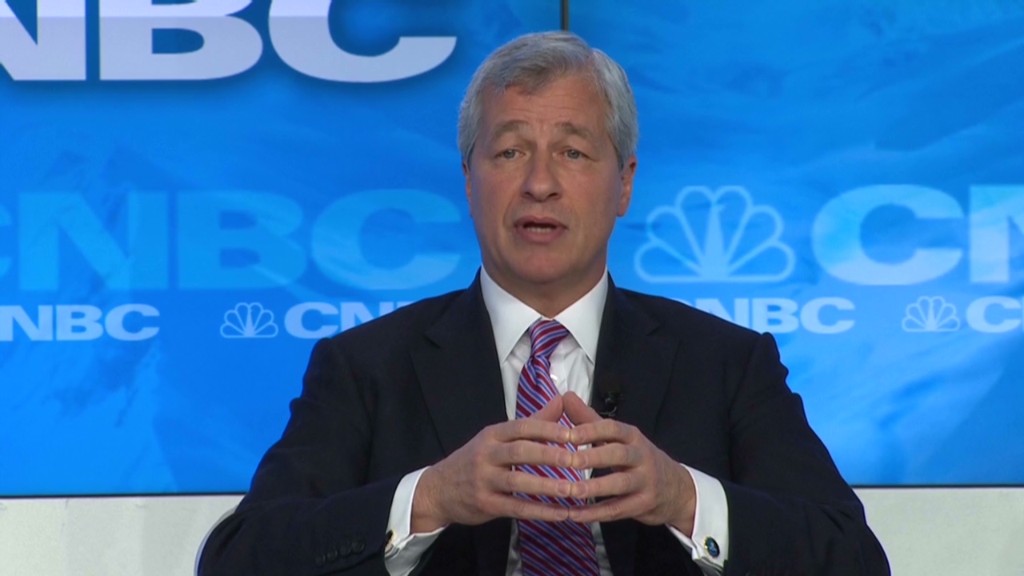 Dimon defends banking in Davos