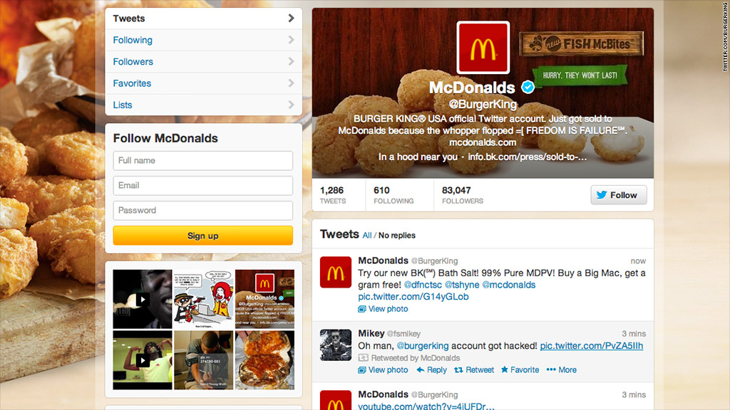 burger king twitter hacked mcdonalds