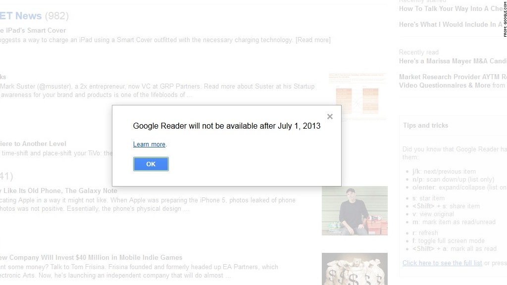 google reader shut down