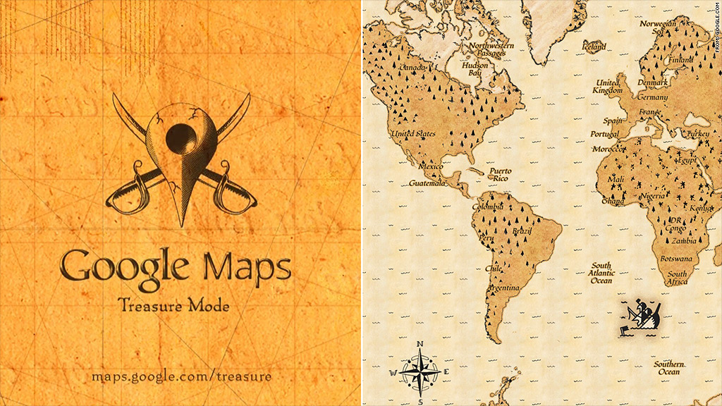 google treasure maps april fools