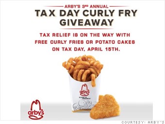 tax day freebies arbys