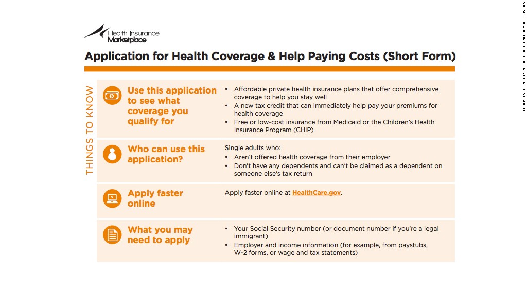 HHS releases form to apply for Obamacare coverage