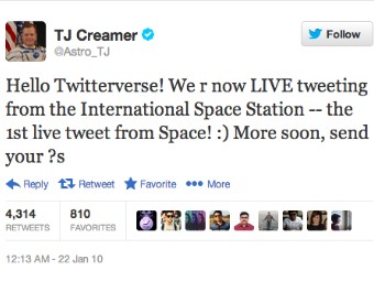 first tweet tj creamer