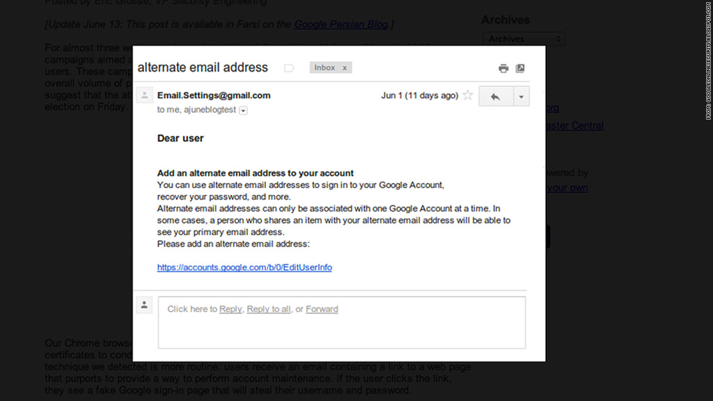 google iran phishing