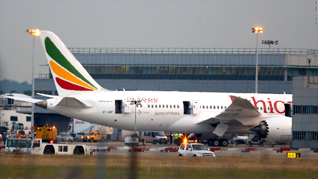 ethiopian airlines heathrow fire