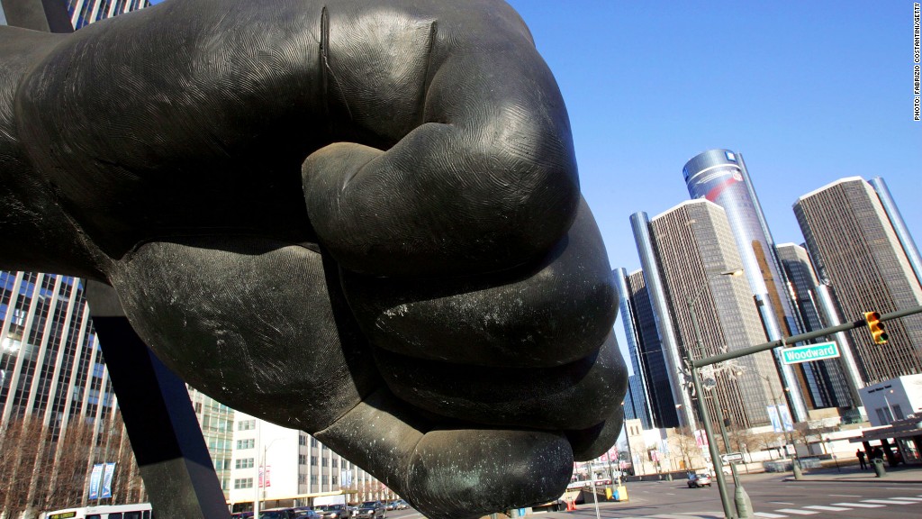 detroit sculpture fist 