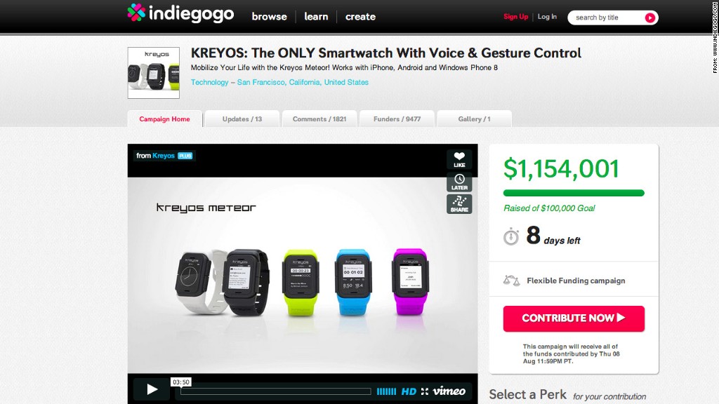 indiegogo kreyos crowdfunding