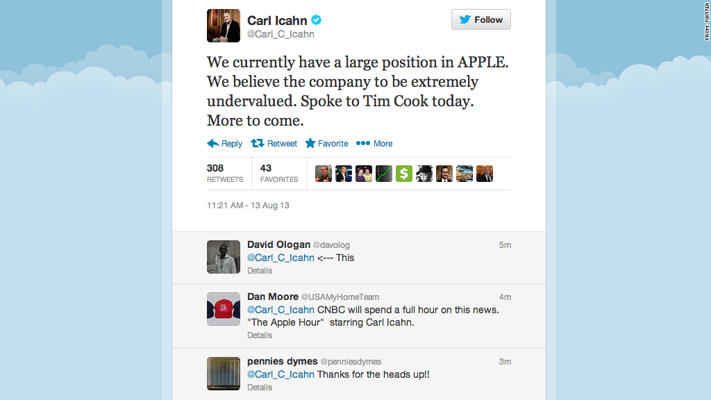 carl icahn twitter apple