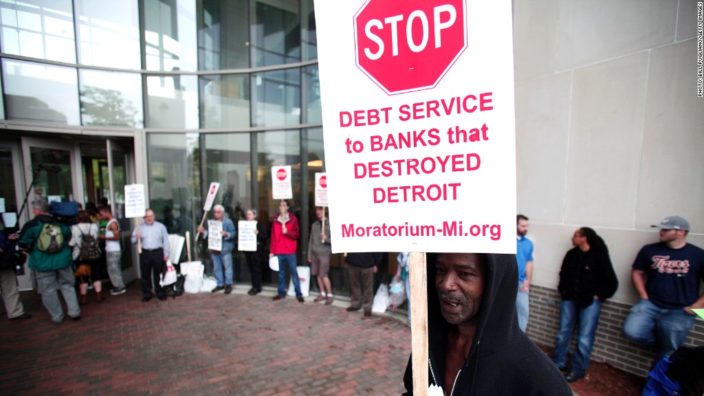 detroit protest pensions