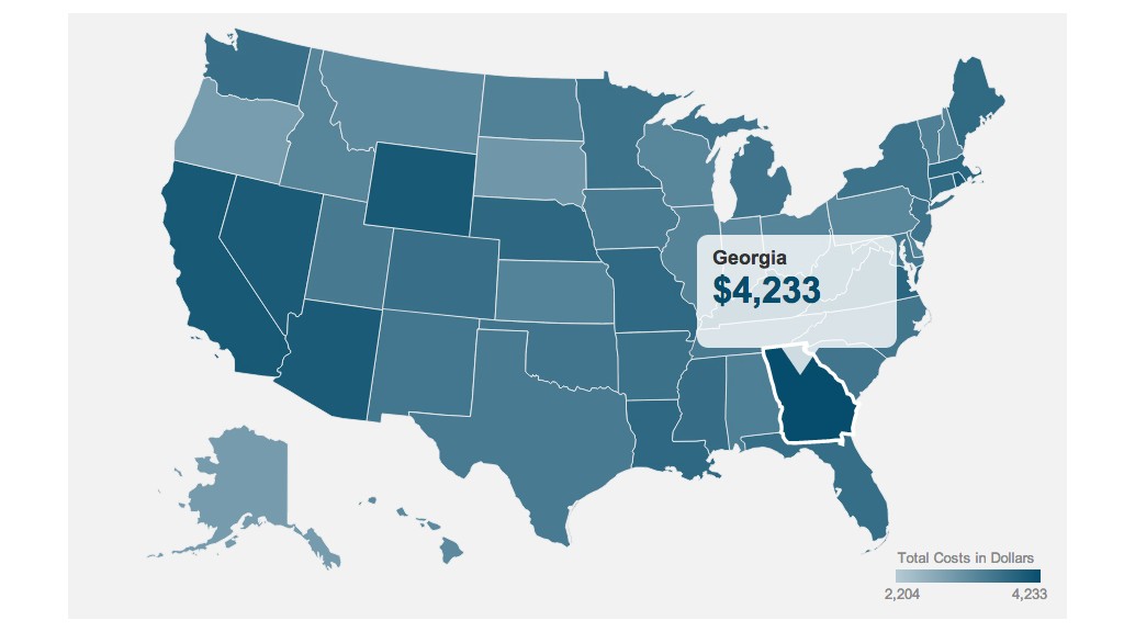 car ownership costs map