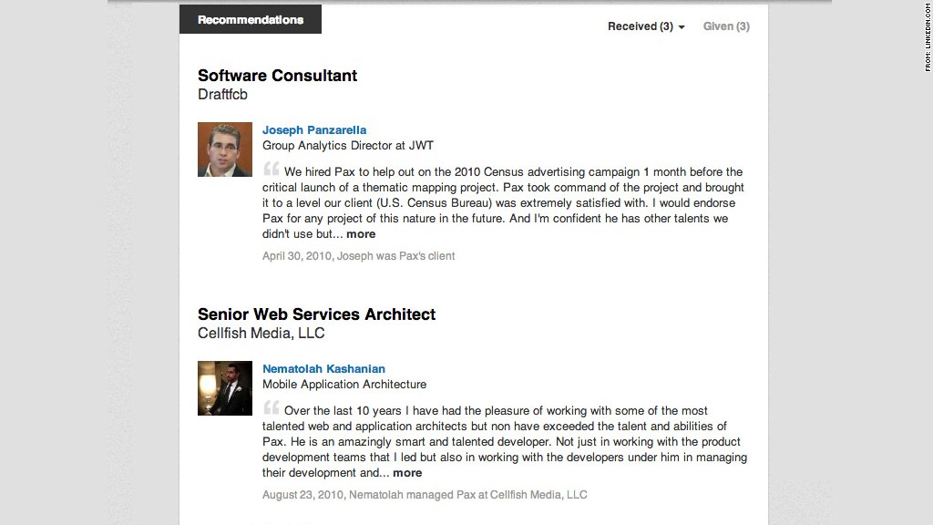 linkedin reccomend pax dickinson