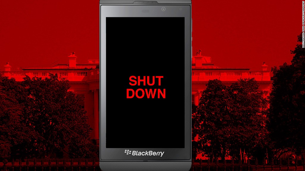 blackberry shutdown government workers