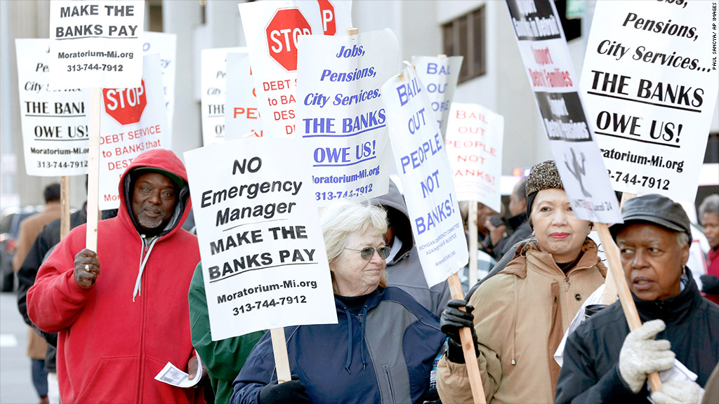 detroit retirees protest