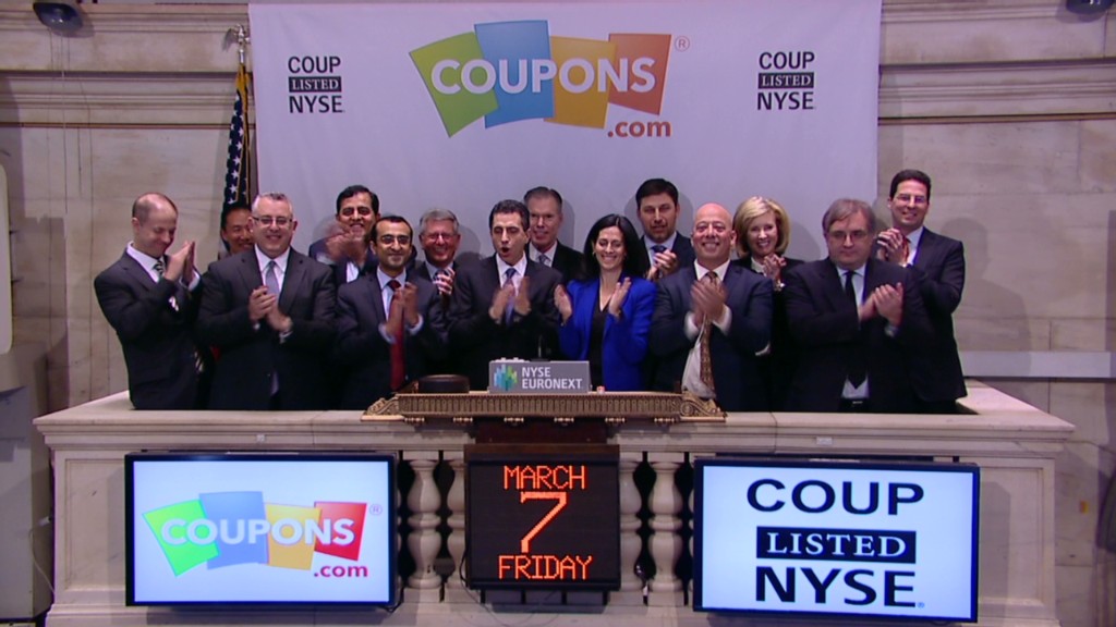 Coupons.com nearly doubles in IPO